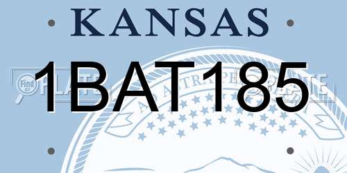 1BAT185 Kansas License Plate