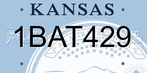 1BAT429 Kansas License Plate
