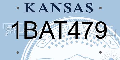 1BAT479 Kansas License Plate