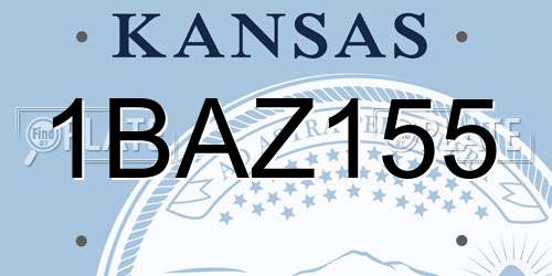 1BAZ155 Kansas License Plate