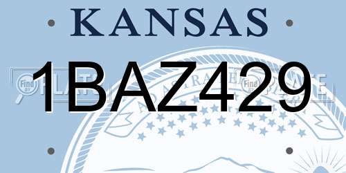 1BAZ429 Kansas License Plate