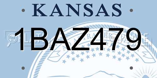 1BAZ479 Kansas License Plate