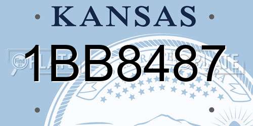 1BB8487 Kansas License Plate