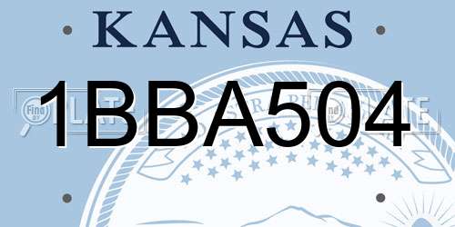 1BBA504 Kansas License Plate
