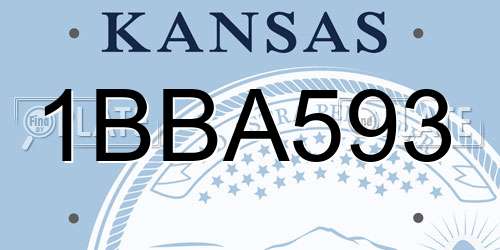 1BBA593 Kansas License Plate