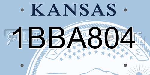 1BBA804 Kansas License Plate
