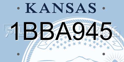 1BBA945 Kansas License Plate