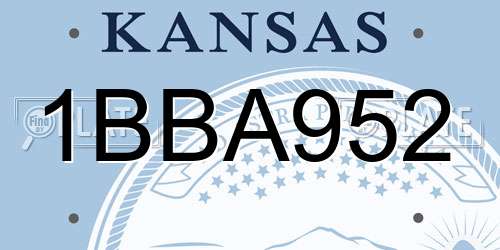 1BBA952 Kansas License Plate