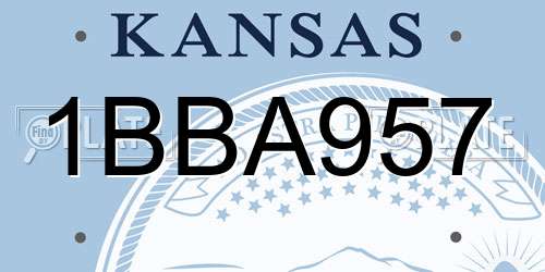 1BBA957 Kansas License Plate