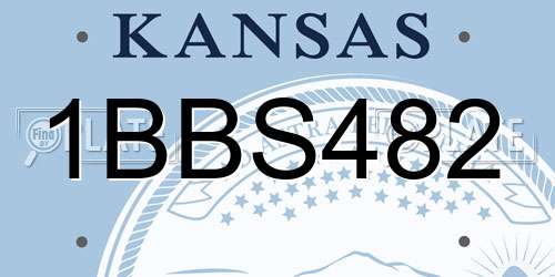 1BBS482 Kansas License Plate
