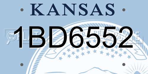 1BD6552 Kansas License Plate