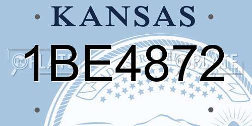 1BE4872 Kansas License Plate