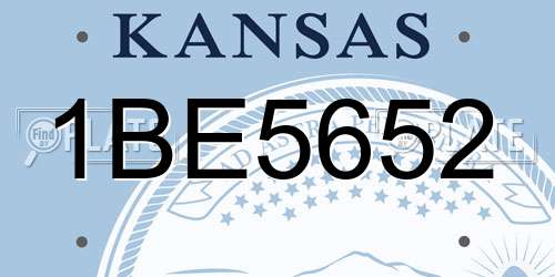 1BE5652 Kansas License Plate
