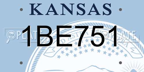 1BE751 Kansas License Plate
