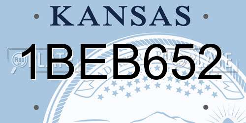1BEB652 Kansas License Plate