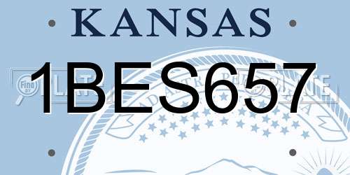1BES657 Kansas License Plate
