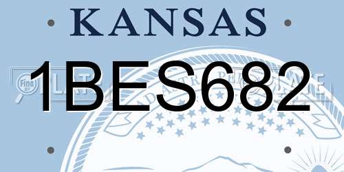 1BES682 Kansas License Plate