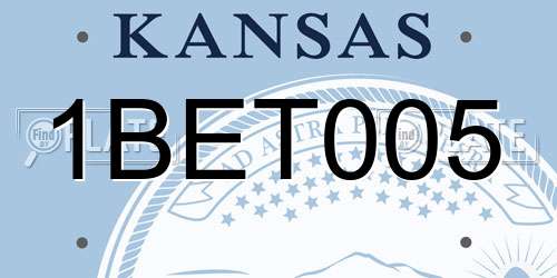 1BET005 Kansas License Plate