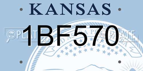 1BF570 Kansas License Plate