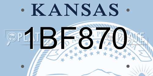 1BF870 Kansas License Plate