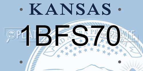 1BFS70 Kansas License Plate