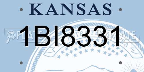 1BI8331 Kansas License Plate