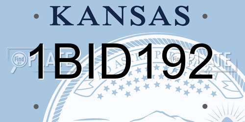 1BID192 Kansas License Plate