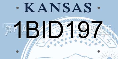 1BID197 Kansas License Plate