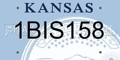 1BIS158 Kansas License Plate