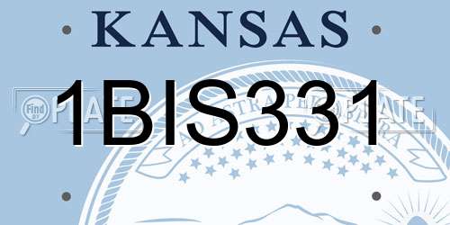 1BIS331 Kansas License Plate