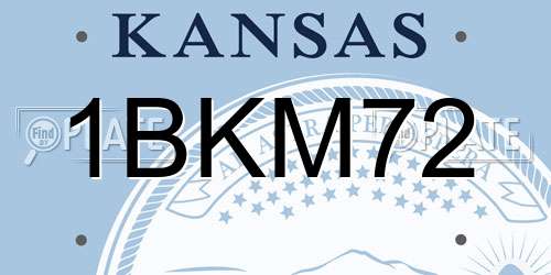 1BKM72 Kansas License Plate