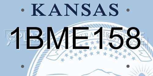 1BME158 Kansas License Plate