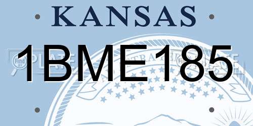 1BME185 Kansas License Plate