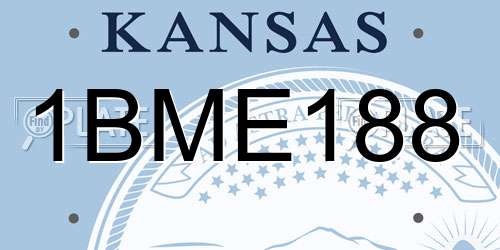 1BME188 Kansas License Plate