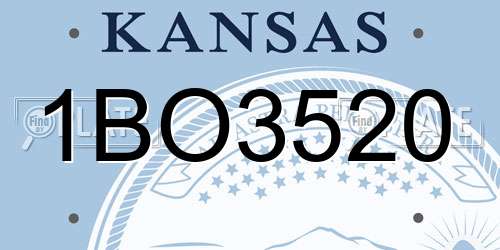 1BO3520 Kansas License Plate