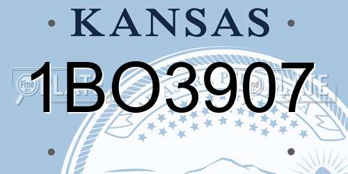 1BO3907 Kansas License Plate