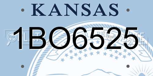 1BO6525 Kansas License Plate