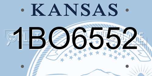 1BO6552 Kansas License Plate