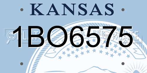 1BO6575 Kansas License Plate