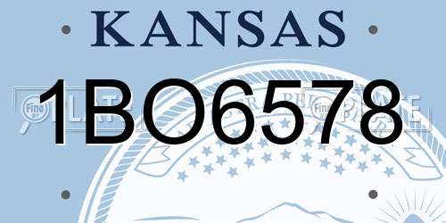 1BO6578 Kansas License Plate