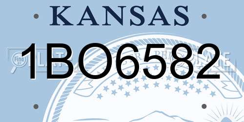1BO6582 Kansas License Plate