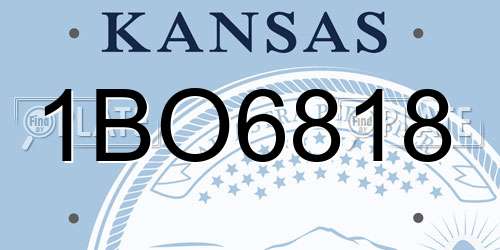 1BO6818 Kansas License Plate