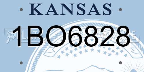 1BO6828 Kansas License Plate
