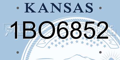 1BO6852 Kansas License Plate