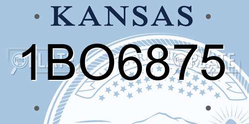 1BO6875 Kansas License Plate