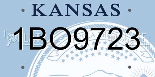 1BO9723 Kansas License Plate