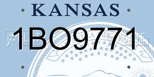 1BO9771 Kansas License Plate