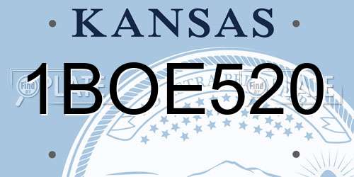 1BOE520 Kansas License Plate