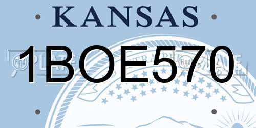 1BOE570 Kansas License Plate