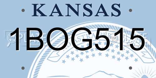 1BOG515 Kansas License Plate